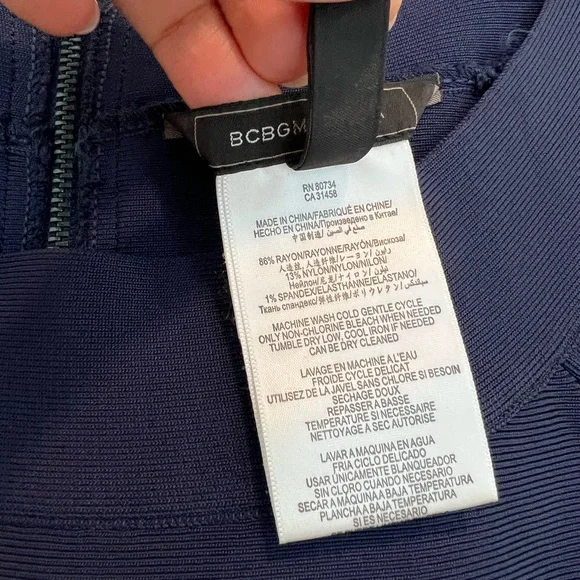 BCBG MaxAzria Kisha Dress in Navy Teal. Bodycon Dress, Size Small - Picture 7 of 7